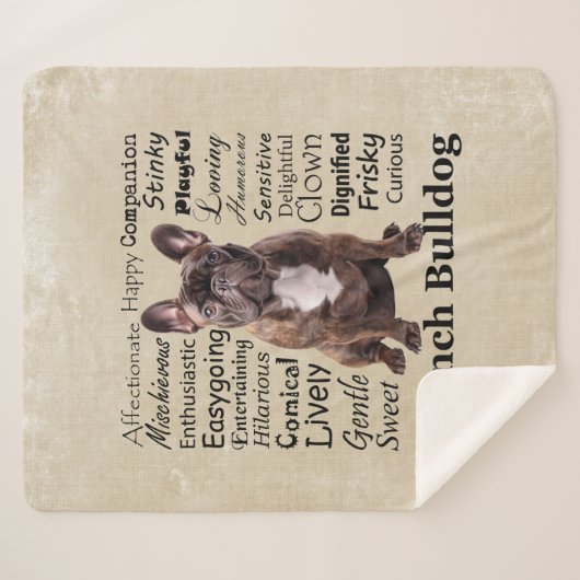 Brindle French Bulldog Traits Sherpa Deken (Voorkant (horizontaal))