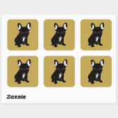 Brindle French Bulldog Vierkante Sticker (Vel)