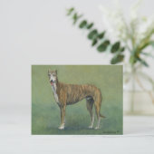 "Brindle Greyhound" Briefkaart van de Dog Art (Staand voorkant)