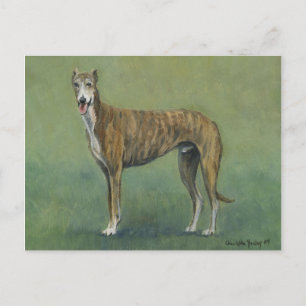 "Brindle Greyhound" Briefkaart van de Dog Art