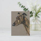 "Brindle Greyhound" Briefkaart van de Dog Art (Staand voorkant)