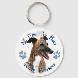 Brindle Greyhound Couch Potato Sleutelhanger