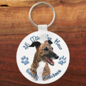 Brindle Greyhound Couch Potato Sleutelhanger (Voorkant)
