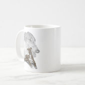 Brindle Greyhound Dog Art Koffiemok (Voorkant links)