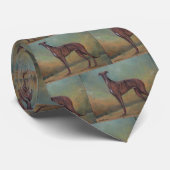 Brindle Greyhound Dog Art Necktie Stropdas (Opgerold)