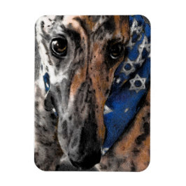 Brindle Greyhound in haar vakantie Bandana Magneet