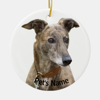 Brindle Greyhound Keramisch Ornament