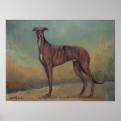 Brindle Greyhound Poster d'art pour chien (Devant)