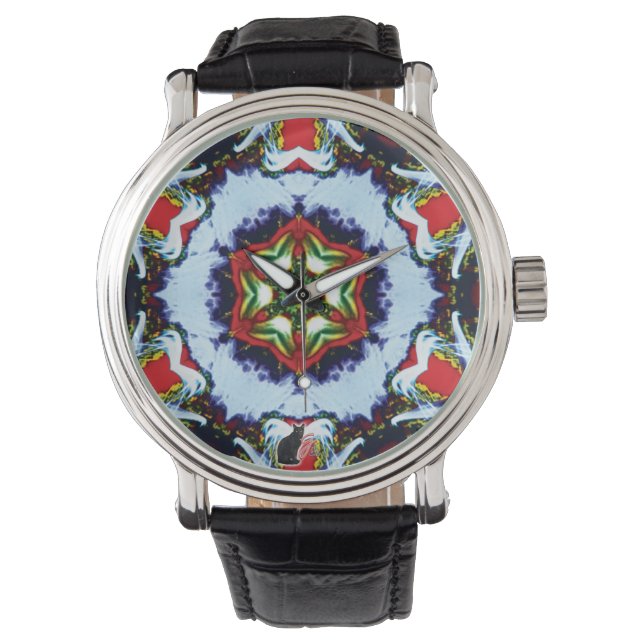 Brindle Kaleidoscope Horloge (Voorkant)