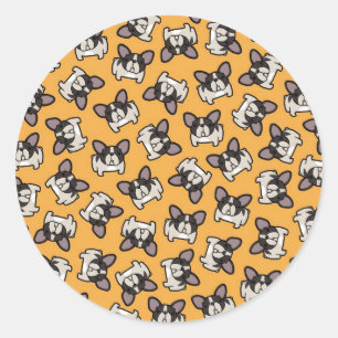 Brindle Pied Frenchie Ronde Sticker