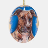 Brindle Pit Bull Dog Keramisch Ornament (Rechts)