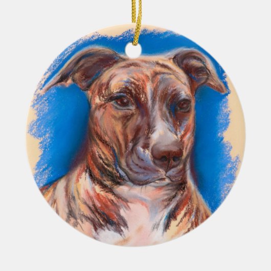 Brindle Pit Bull Dog Keramisch Ornament (Voorkant)