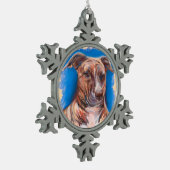Brindle Pit Bull Dog Tin Sneeuwvlok Ornament (Links)