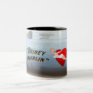 Briney Marlin B-24 Nose Art ( feesten) Tweekleurige Koffiemok