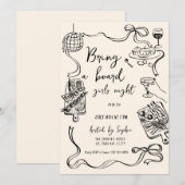 Bring a Board Girls Night Invitation Kaart (Voorkant / Achterkant)