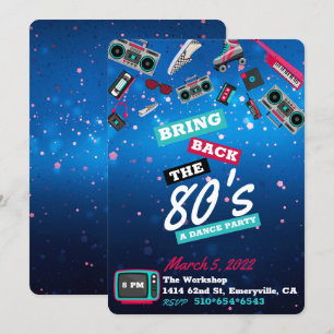 Bring Back the 80's  Retro Dance Party Kaart