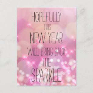 Bring back the Sparkle - Pink Bokeh Nieuwjaar Briefkaart