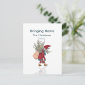 Bringing Home the Christmas Tree Feestdagenkaart (Staand voorkant)