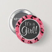 Brink Roze Camo; Camouflage Ronde Button 5,7 Cm (Voorkant /achterkant)