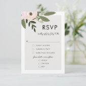 Brins de mariage floraux, carte de menu RSVP (Debout devant)