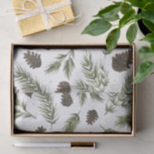 Brins de pin d'aquarelle, papier de soie de soie (Cadeau)