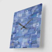 Brique Abstrait Hiver Blues Horloge murale (Angle)