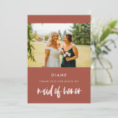 brique brûlée moderne Maid of honore carte de reme (Debout devant)