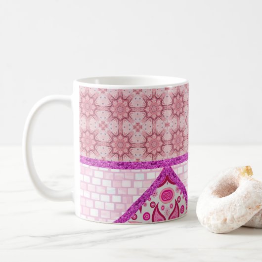 Brique rose Paisley Mug (Avec donut)