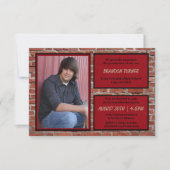 Brique, rouge et noir avec le faire-part de (Devant)