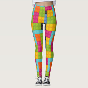 briques de construction rose leggings