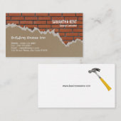 Briques et carte de visite d'entrepreneur de mur (Devant / Derrière)