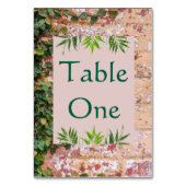 Briques peintes Green Ivy Mariage Numéros de table (Dos)