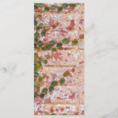 Briques peintes Green Ivy Menu Mariage (Dos)