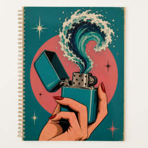 Briquet Art Pop Surréaliste Rétro avec Vague Océan