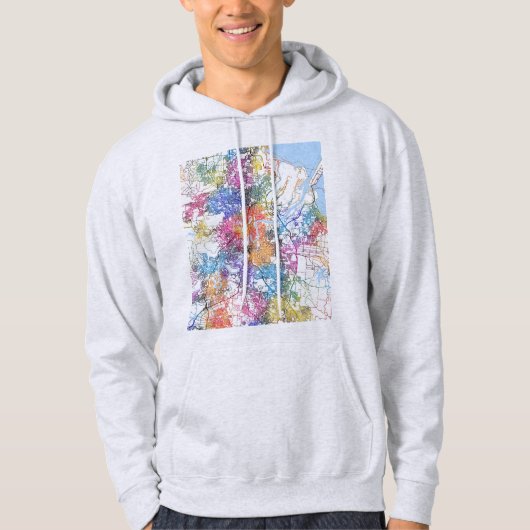 Brisbane Australia City Map Hoodie (Voorkant)