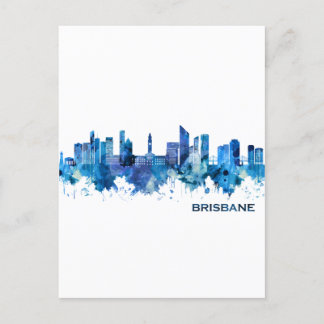 Brisbane Australia Skyline Blue Feestdagenkaart