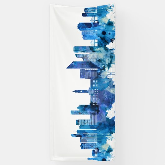 Brisbane Australia Skyline Blue Spandoek (Verticaal)
