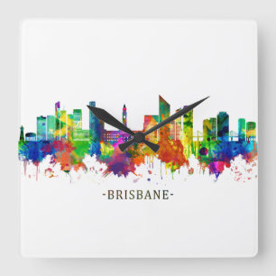 Brisbane Australia Skyline Vierkante Klok
