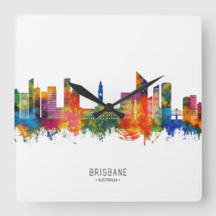 Brisbane Australia Skyline Vierkante Klok
