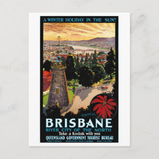 Brisbane Australia Vintage Travel Poster teruggeze Briefkaart
