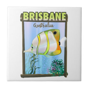 Brisbane Australië Tropische reisposter Tegeltje