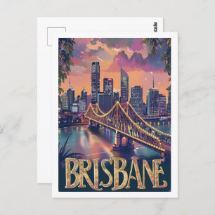 Brisbane Australië Vintage Beroemde Reisplaats Briefkaart