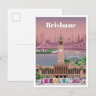 Brisbane Australië Vintage Reizen Briefkaart