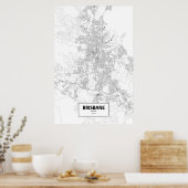 Brisbane, Australië (zwart op wit) Poster (Keuken)
