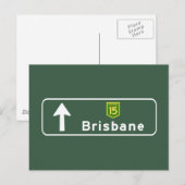 Brisbane, Australische wegwijzer Briefkaart (Voorkant / Achterkant)