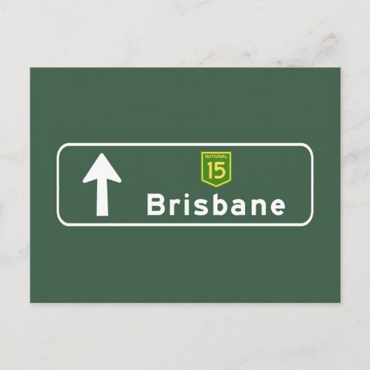 Brisbane, Australische wegwijzer Briefkaart (Voorkant)