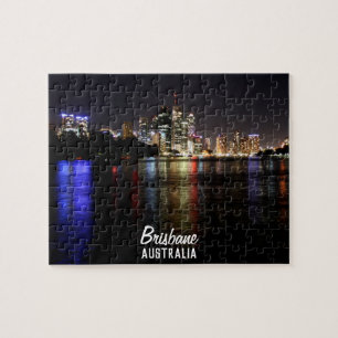 Brisbane bij de nachtpuzzel legpuzzel