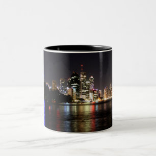 Brisbane bij nacht tweekleurige koffiemok