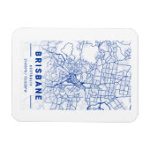 Brisbane City Map Blue Tint Magneet (Horizontaal)