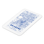 Brisbane City Map Blue Tint Magneet (Linkerzijde)